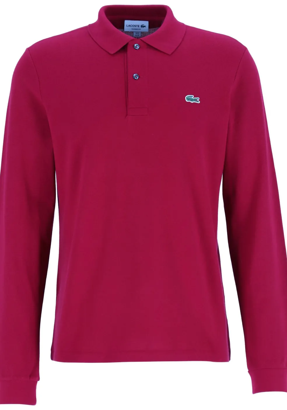 Lacoste Classic Fit polo lange mouw, bordeaux rood