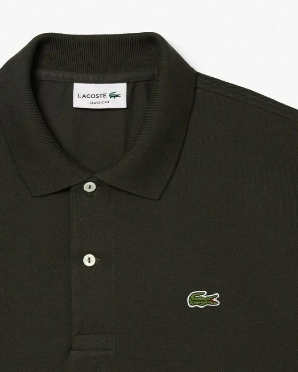 Lacoste Classic Fit polo lange mouw, diep donkergroen