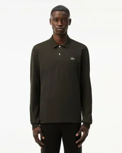 Lacoste Classic Fit polo lange mouw, diep donkergroen