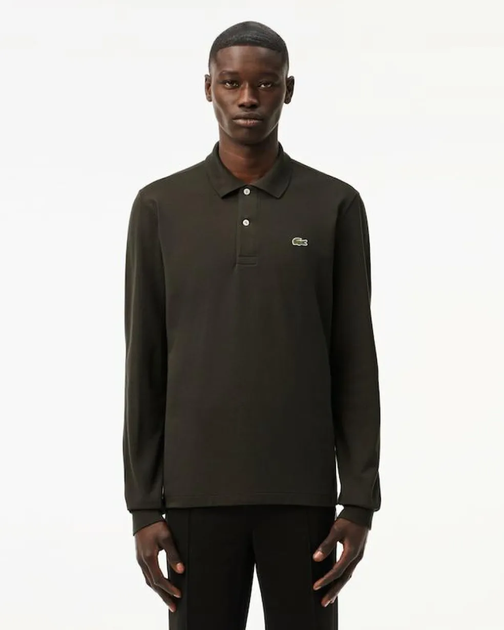 Lacoste Classic Fit polo lange mouw, diep donkergroen
