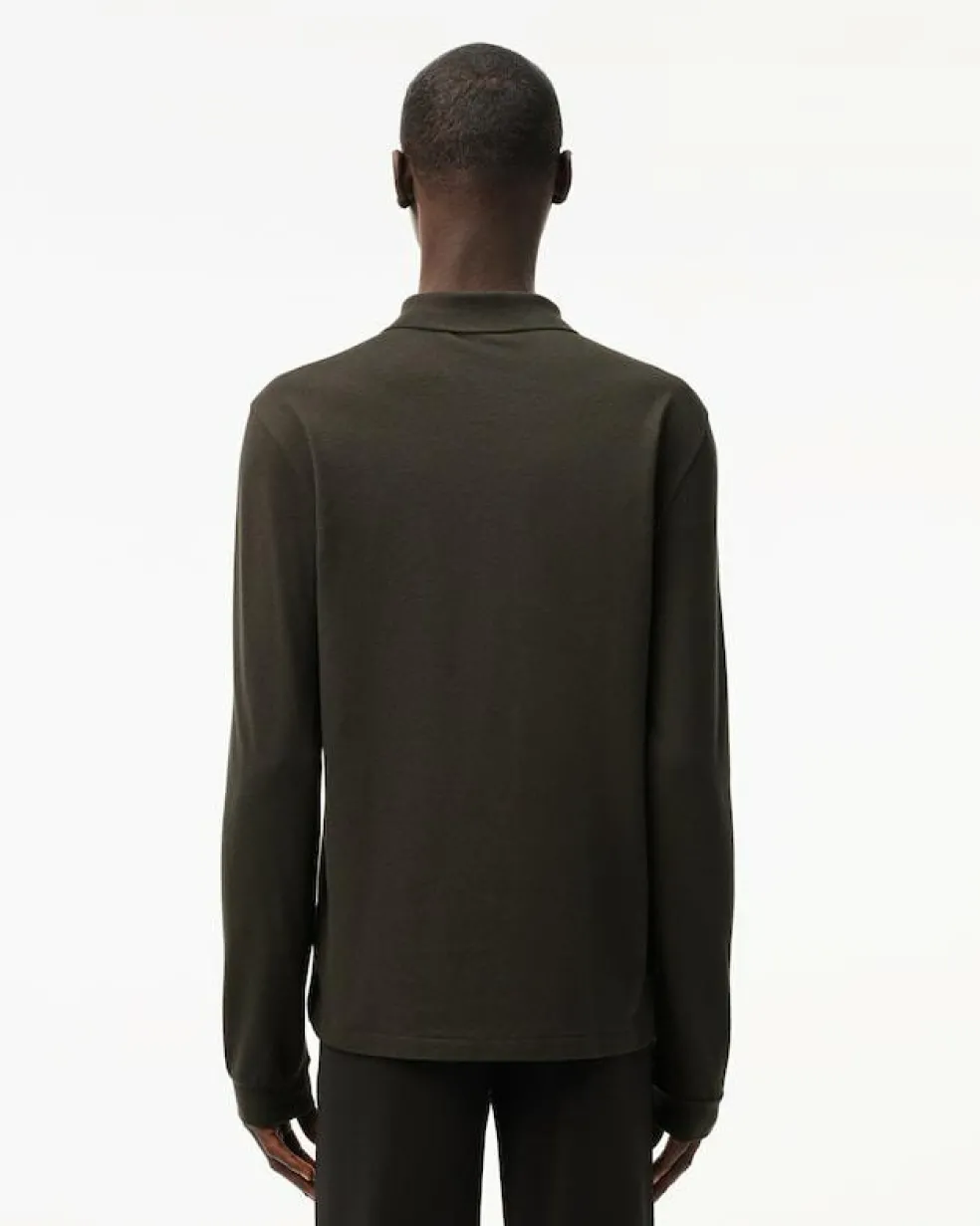 Lacoste Classic Fit polo lange mouw, diep donkergroen