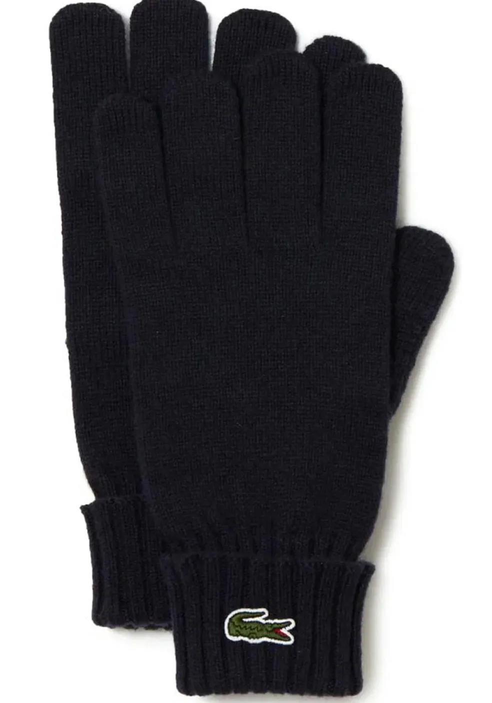 Lacoste handschoenen wol, unisex gebreide handschoenen, donkerblauw