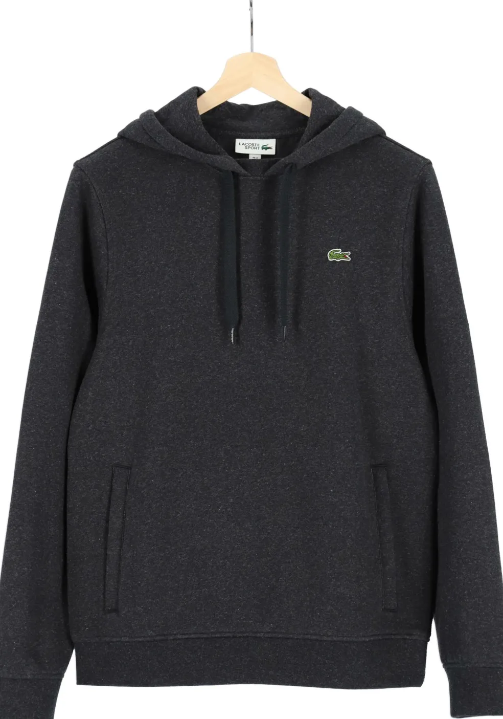 Lacoste heren hoodie sweatshirt, antraciet grijs melange