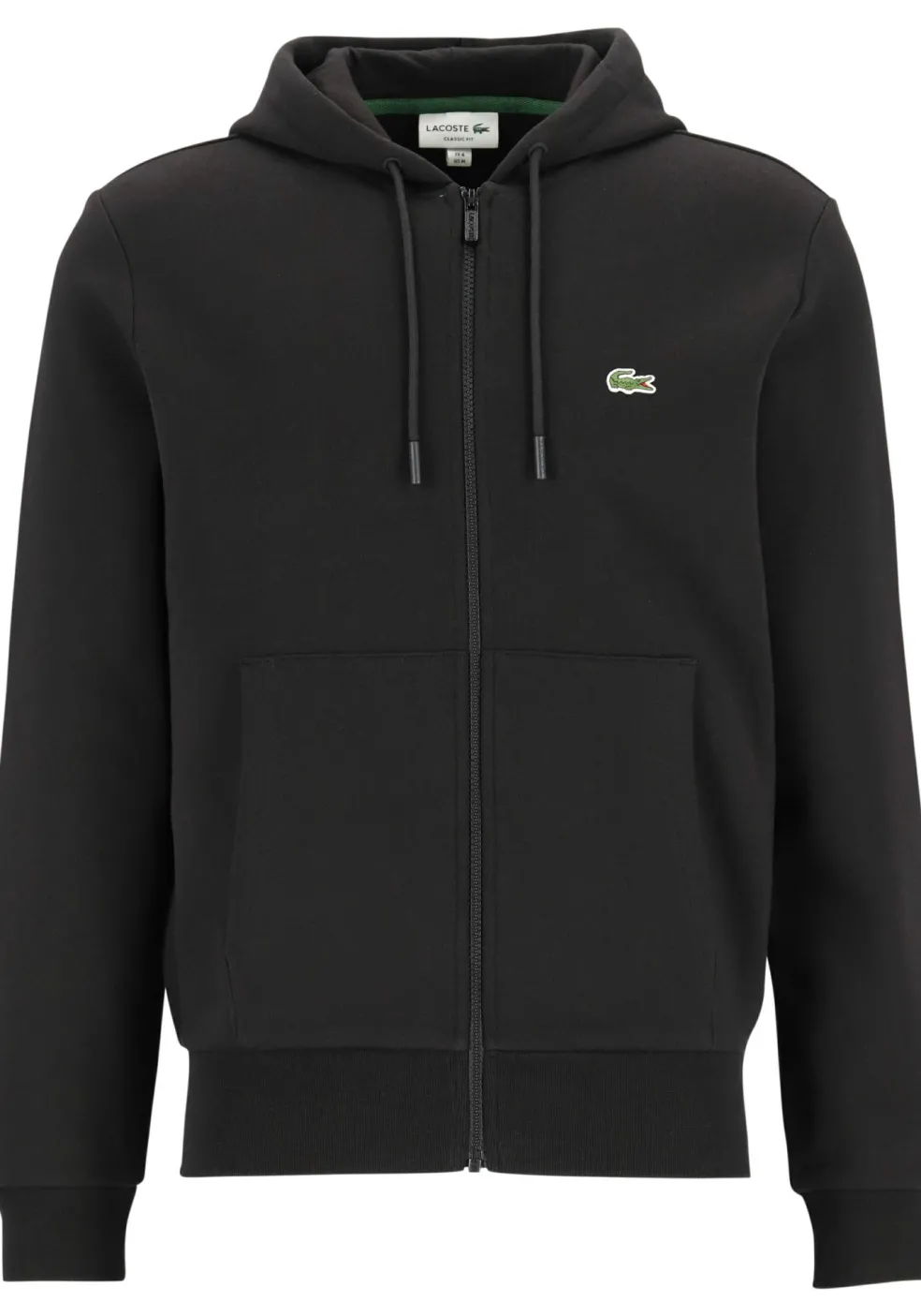 Lacoste heren hoodie sweatsvest, met rits, zwart
