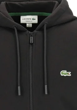 Lacoste heren hoodie sweatsvest, met rits, zwart