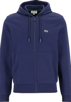 Lacoste heren hoodie sweatsvest, met rits, navy blauw