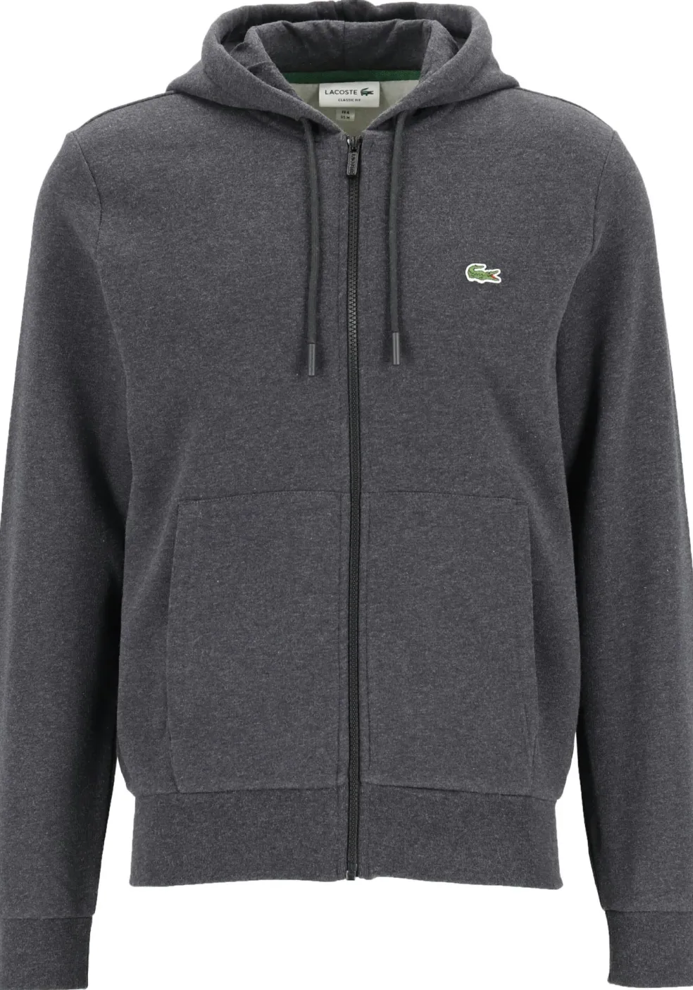 Lacoste heren hoodie sweatsvest, met rits, antraciet grijs