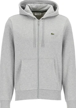 Lacoste heren hoodie sweatsvest, lichtgrijs melange