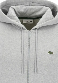 Lacoste heren hoodie sweatsvest, lichtgrijs melange