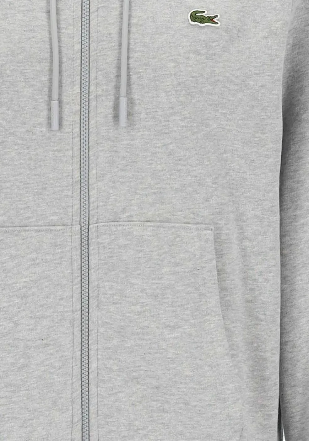 Lacoste heren hoodie sweatsvest, lichtgrijs melange