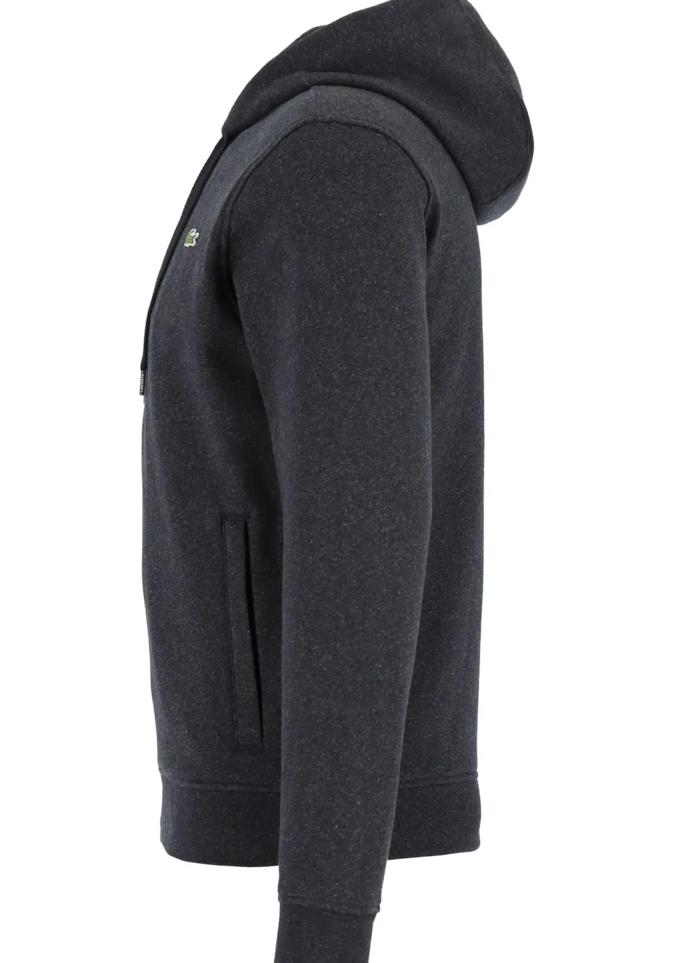 Lacoste heren hoodie sweatvest, met rits, antraciet grijs