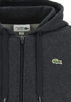 Lacoste heren hoodie sweatvest, met rits, antraciet grijs
