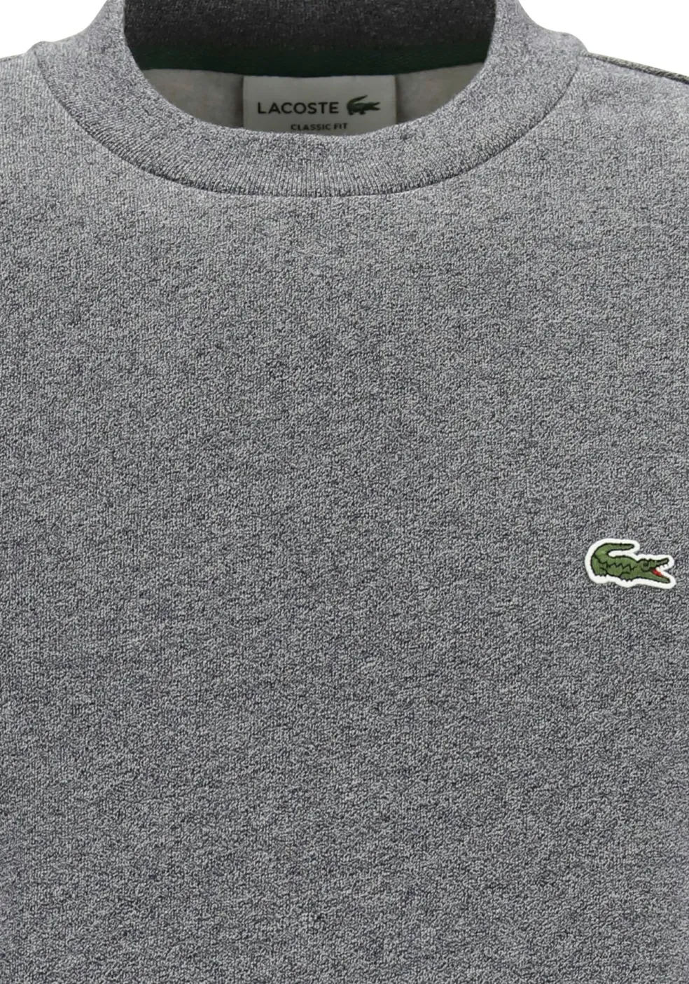 Lacoste heren sweatshirt, zwart met wit melange, Eclipse Jaspe