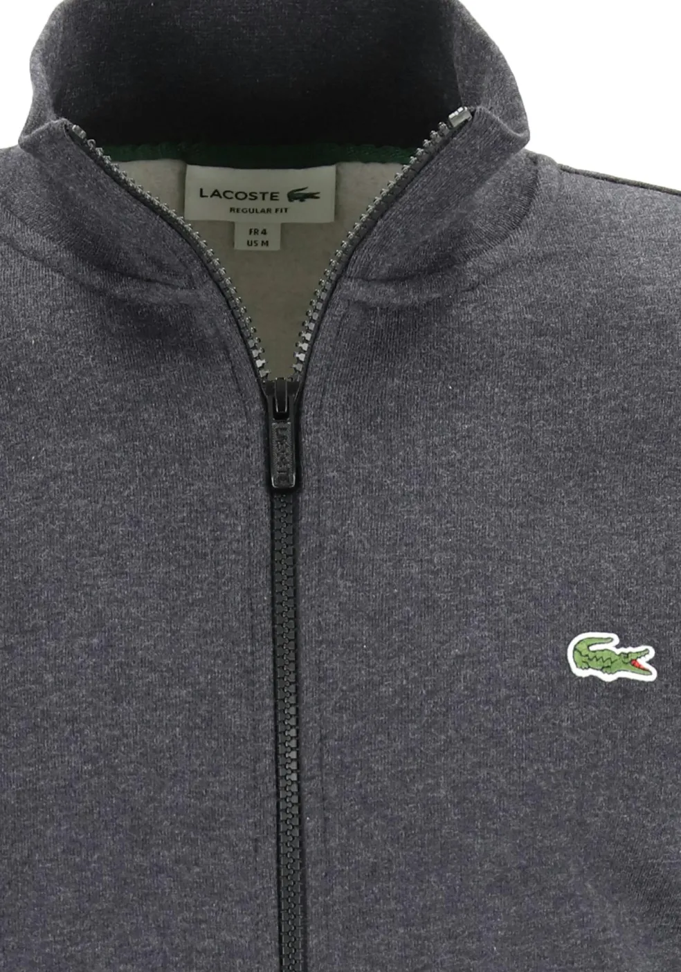 Lacoste heren sweatvest, met rits, antraciet grijs