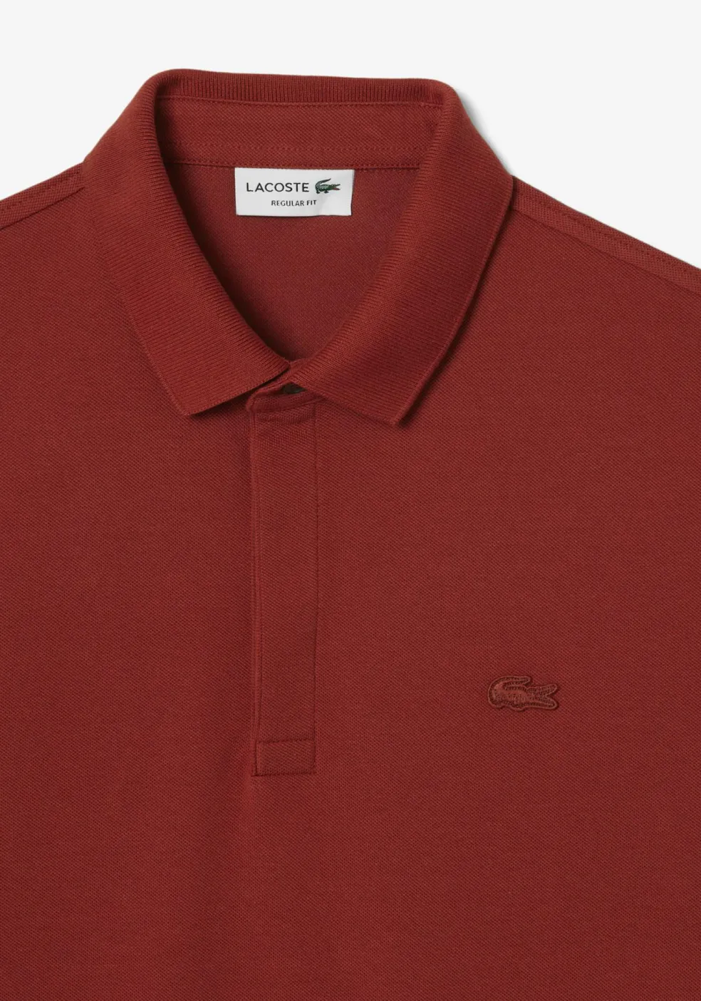 Lacoste Paris Stretch Pique Polo Regular Fit, roodbruin