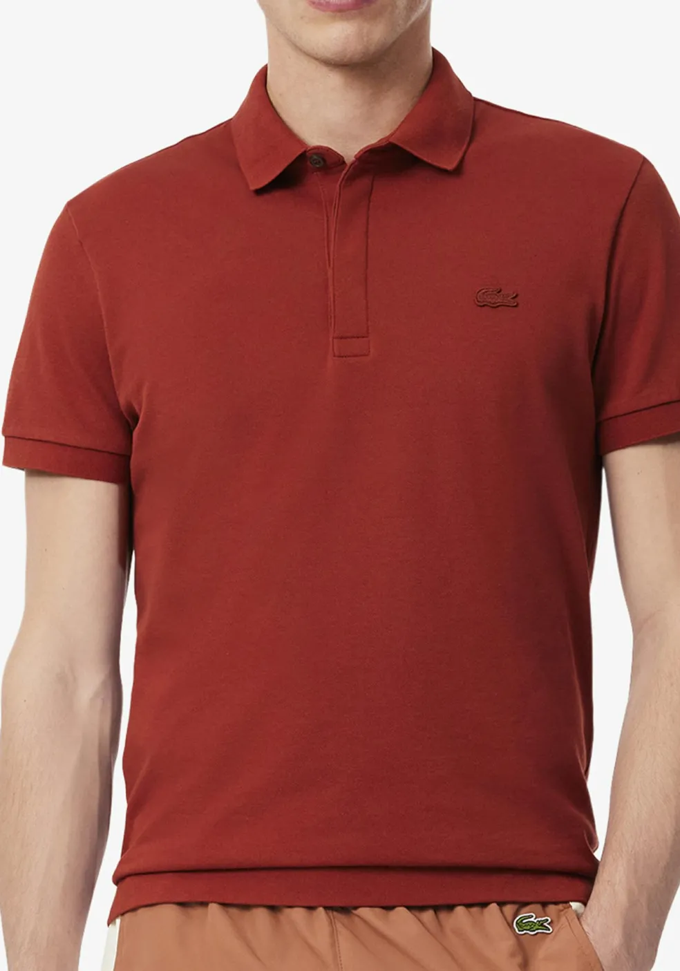 Lacoste Paris Stretch Pique Polo Regular Fit, roodbruin
