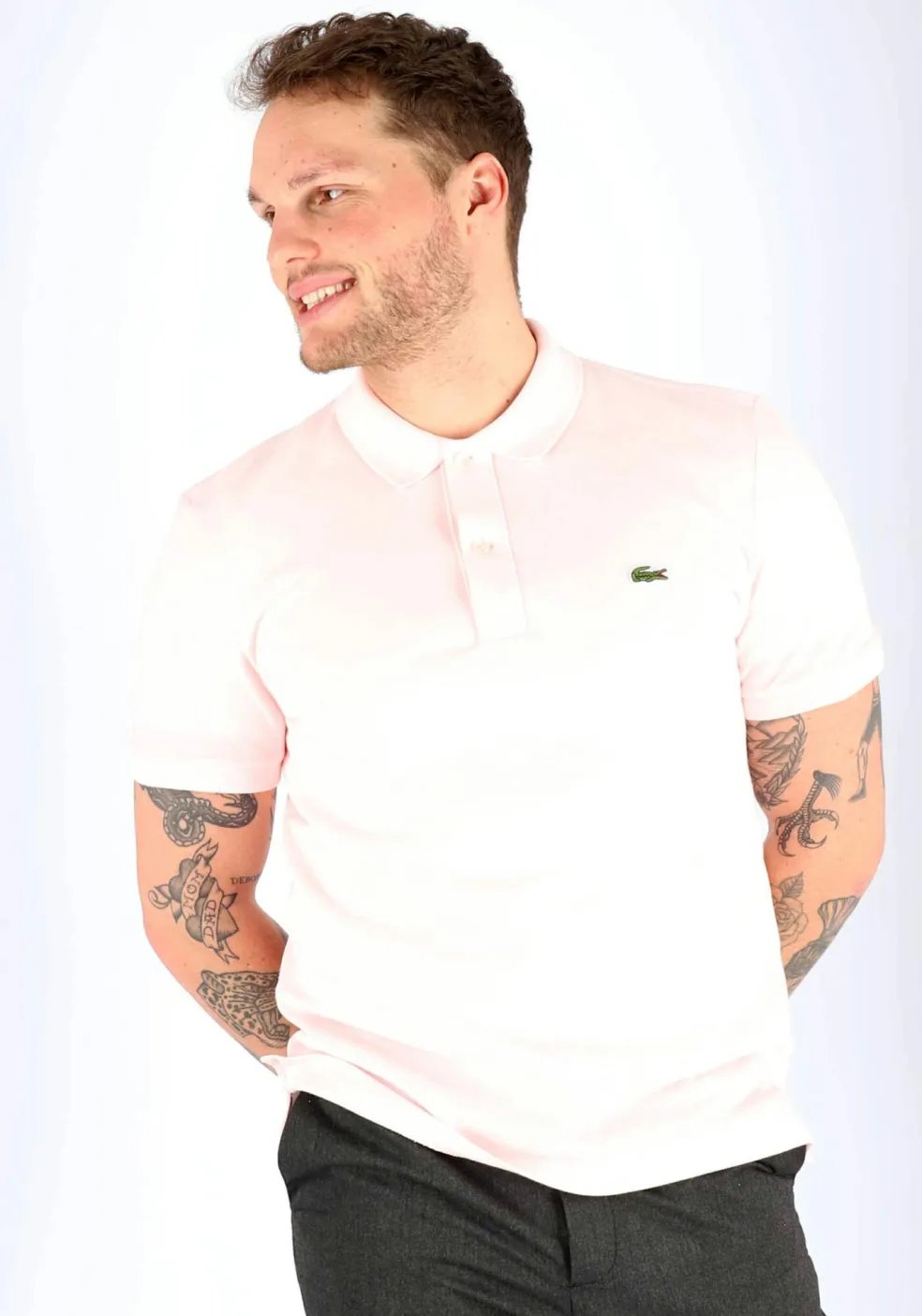 Lacoste Slim Fit polo, flamingo roze