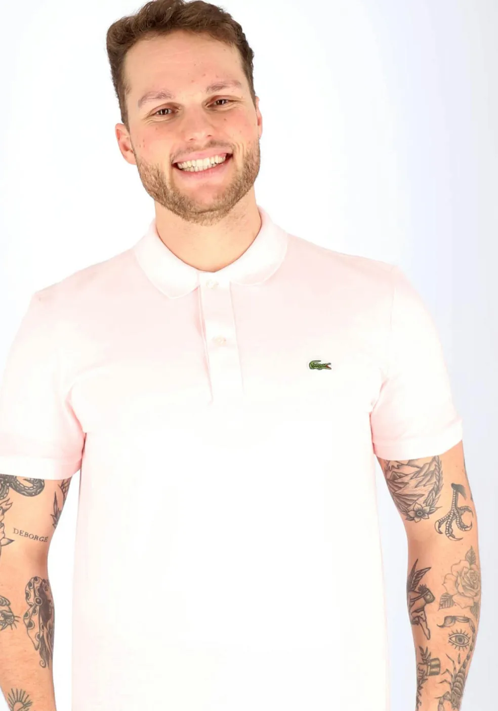 Lacoste Slim Fit polo, flamingo roze
