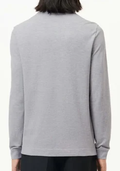Lacoste Slim Fit polo lange mouw, lichtgrijs melange