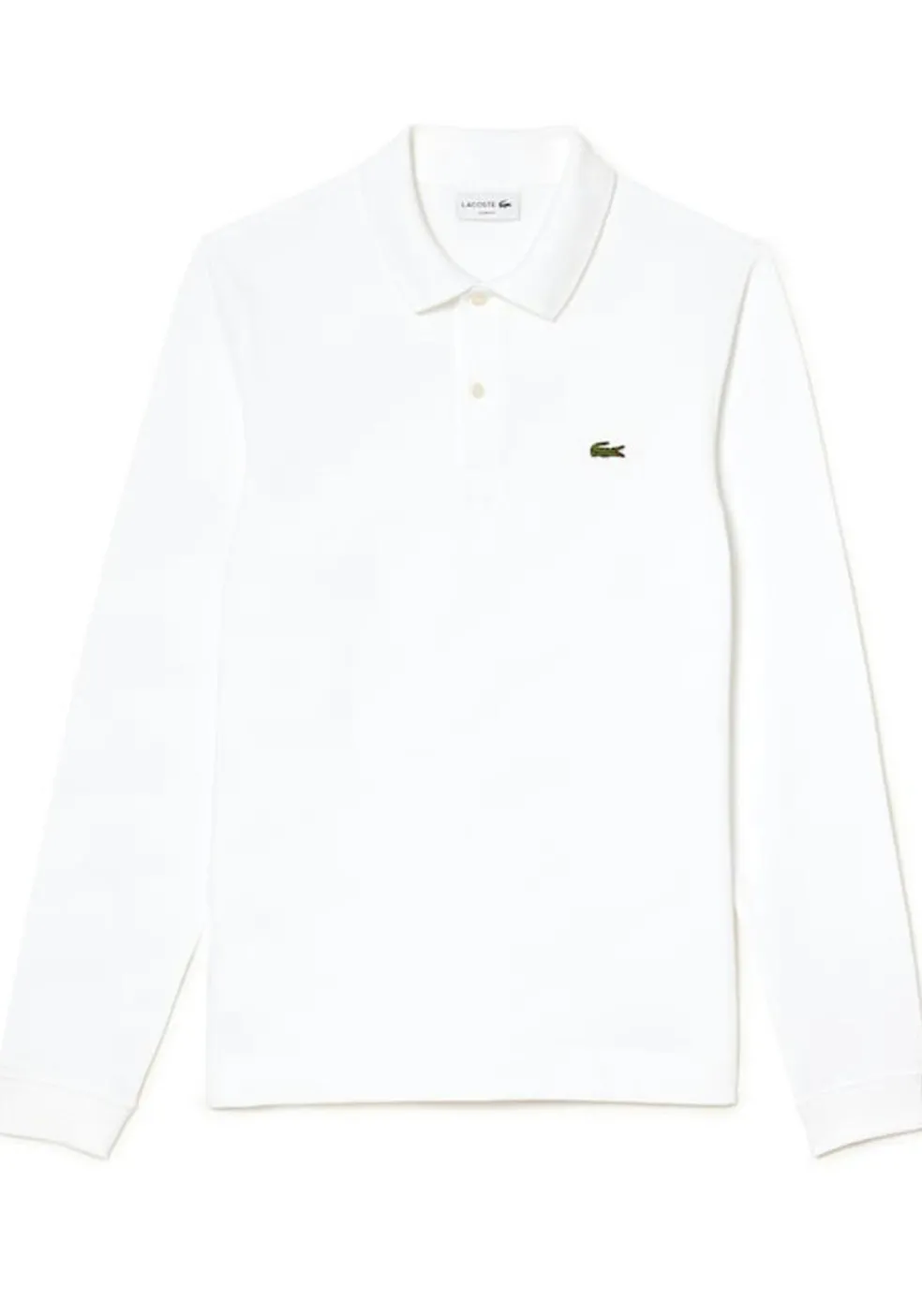 Lacoste Slim Fit polo lange mouw, wit