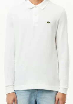 Lacoste Slim Fit polo lange mouw, wit
