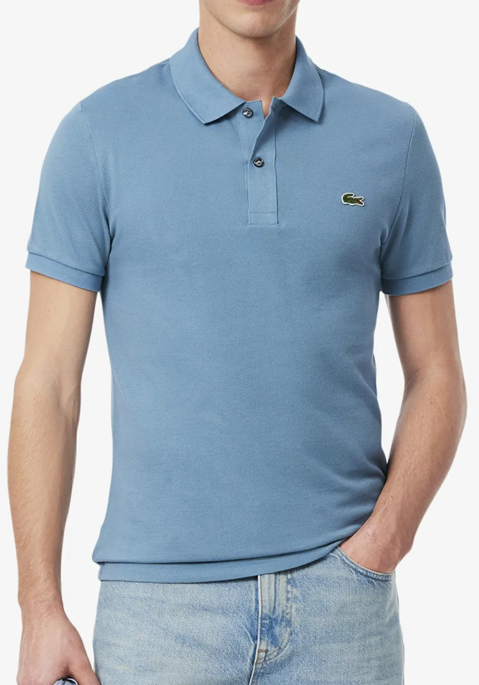 Lacoste Slim Fit polo, leisteen blauw grijs