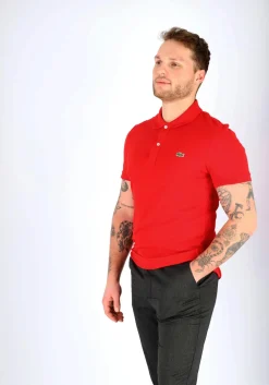 Lacoste Slim Fit polo, rood