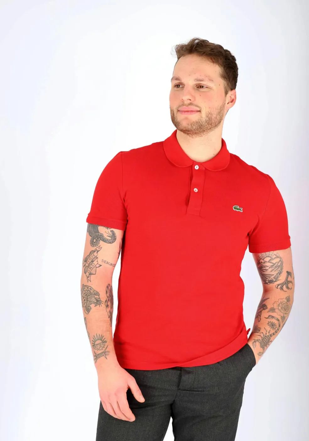 Lacoste Slim Fit polo, rood