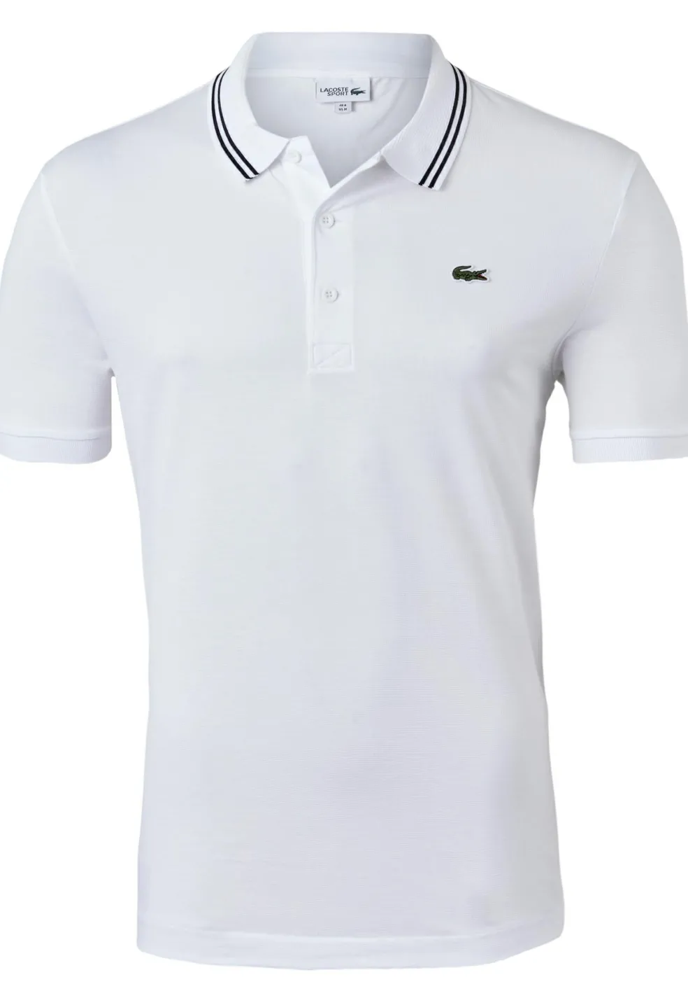 Lacoste Sport polo Regular Fit, super light knit, wit met zwart