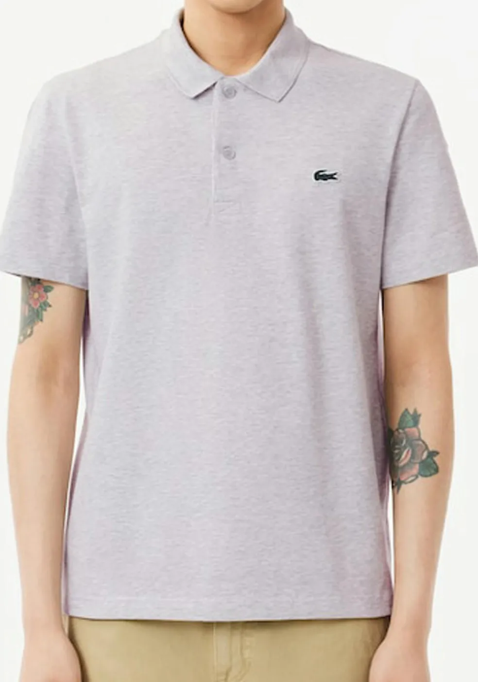 Lacoste Sport Polo Regular Fit stretch, lichtgrijs melange