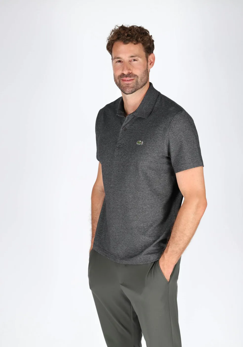 Lacoste Sport Polo Regular Fit stretch, antraciet grijs