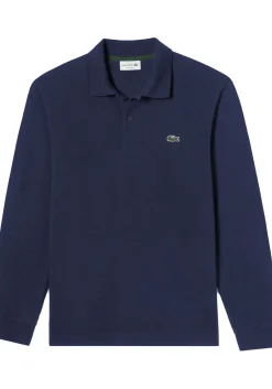 Lacoste Sport Polo Regular Fit stretch, heren poloshirt lange mouwen, navy blauw