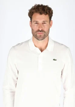 Lacoste Sport slim fit polo, poloshirt lange mouw, wit