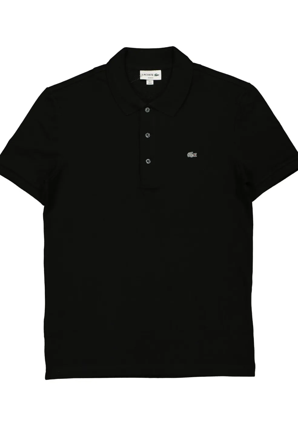 Lacoste stretch slim fit polo, heren polo extra getailleerd, zwart