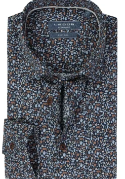 Ledub modern fit overhemd, donkerblauw