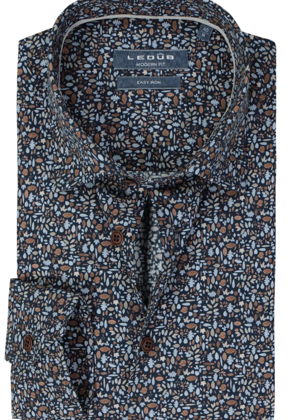 Ledub modern fit overhemd, donkerblauw