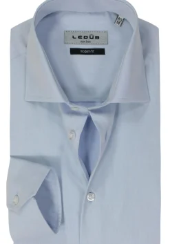 Ledub modern fit overhemd, lichtblauw twill