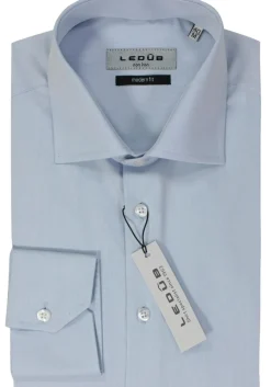 Ledub modern fit overhemd, lichtblauw twill