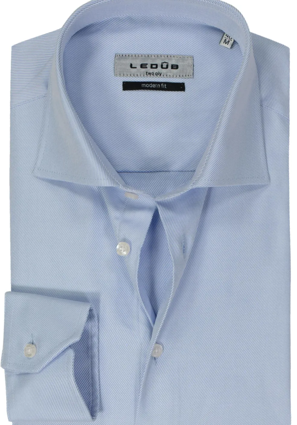 Ledub modern fit overhemd, lichtblauw twill