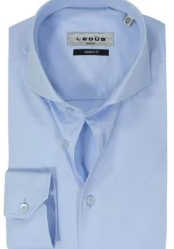 Ledub modern fit overhemd, lichtblauw stretch