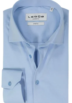 Ledub modern fit overhemd, popeline, lichtblauw