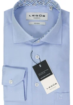 Ledub modern fit overhemd, popeline, lichtblauw