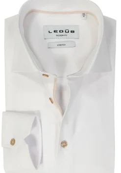 Ledub modern fit overhemd, popeline, wit