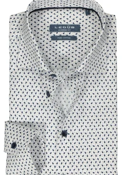 Ledub modern fit overhemd, wit dessin