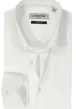 Ledub modern fit overhemd, wit twill