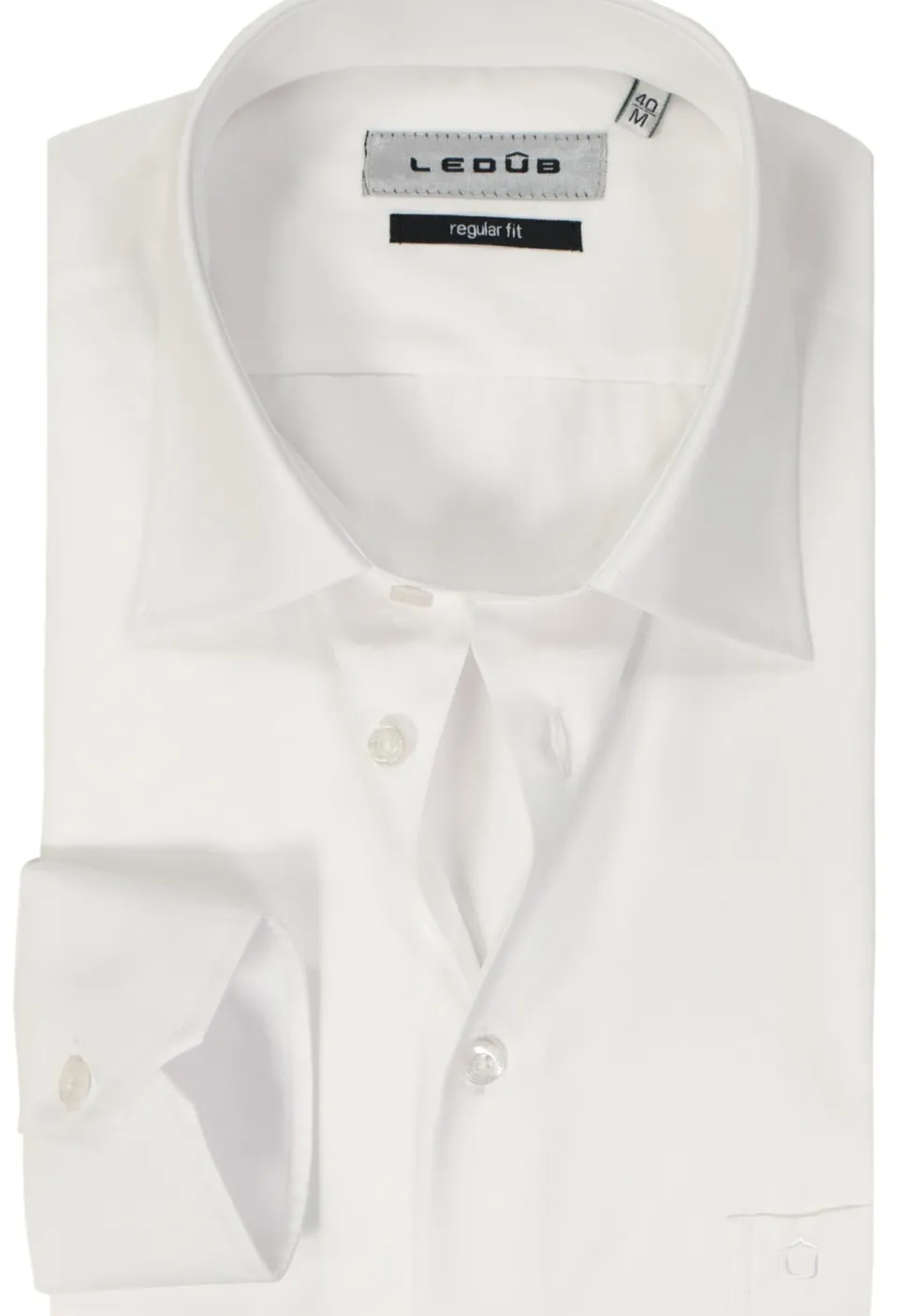 Ledub regular fit overhemd, wit
