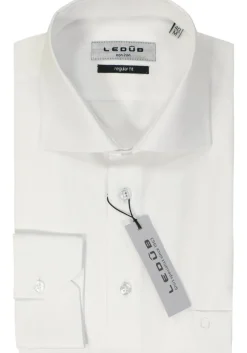 Ledub regular fit overhemd, wit twill