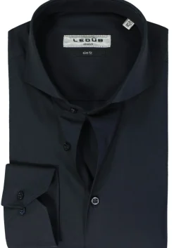 Ledub slim fit overhemd, donkerblauw