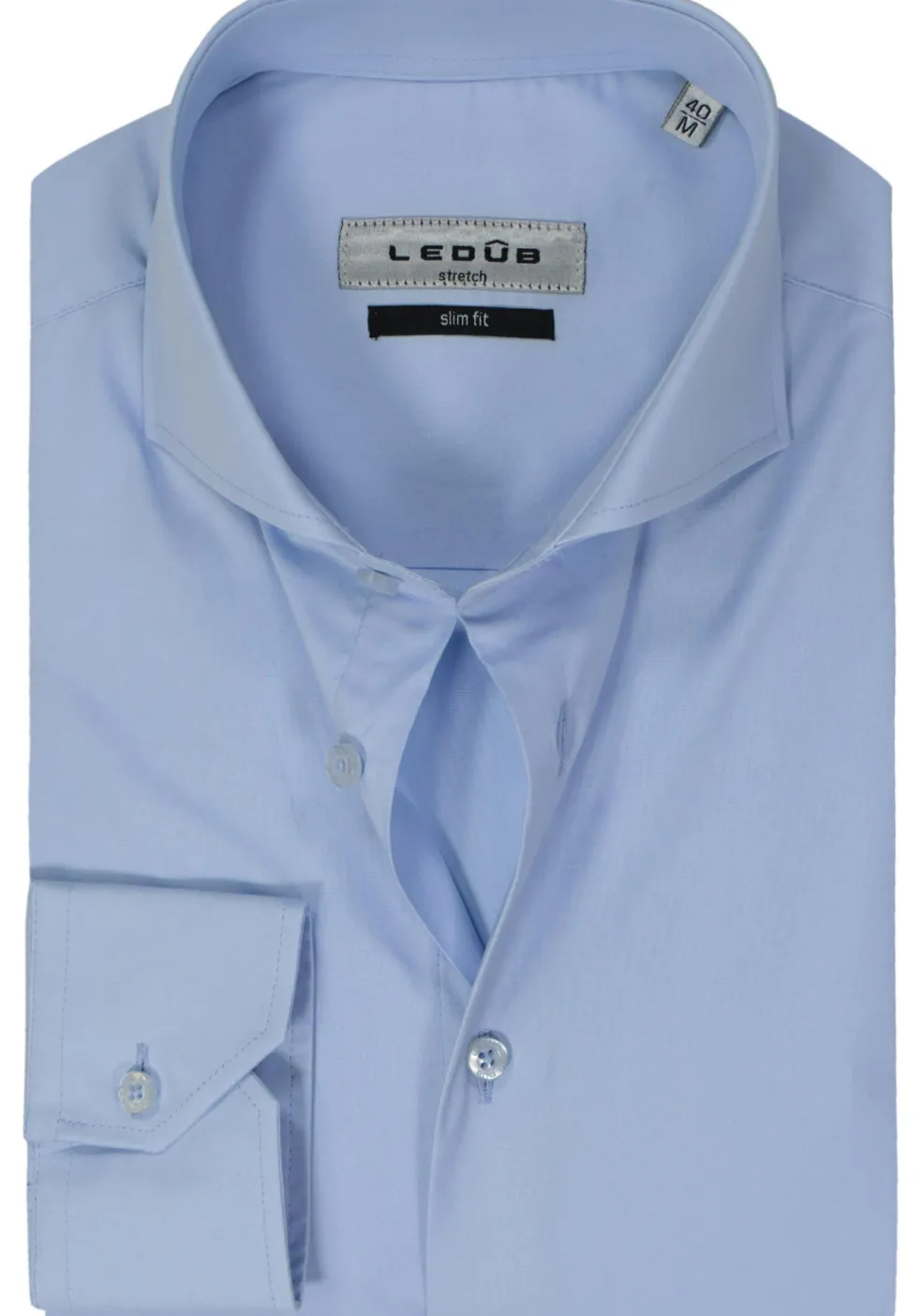 Ledub slim fit overhemd, lichtblauw twill