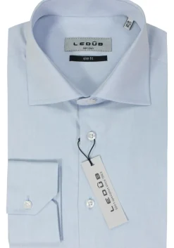 Ledub slim fit overhemd, lichtblauw twill